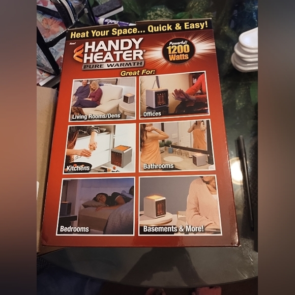 Handy Heater Pure Warmth Space Heater For Small Room Or Office New In Box - Picture 2 of 5